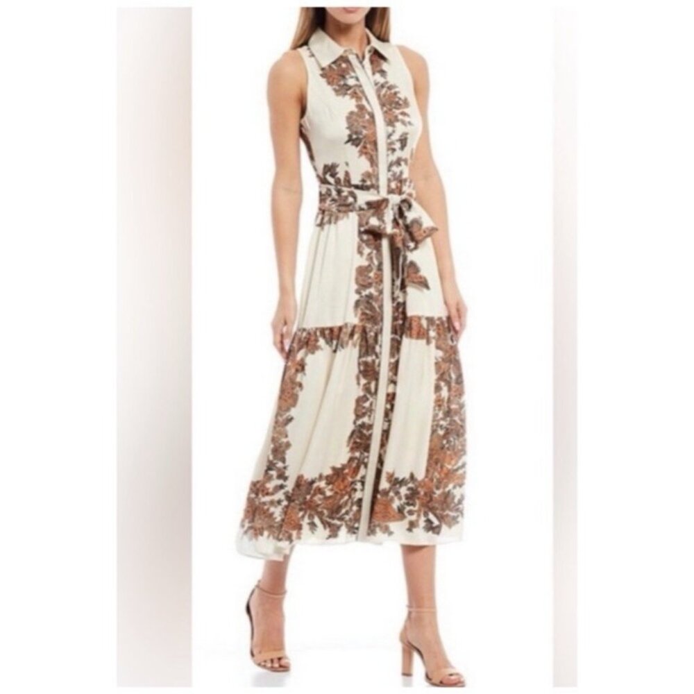 Antonio Melani Maxi Dress 0 XS Sleeveless Amber Waves Vanilla Sun Silky NEW $189 - Picture 14 of 14
